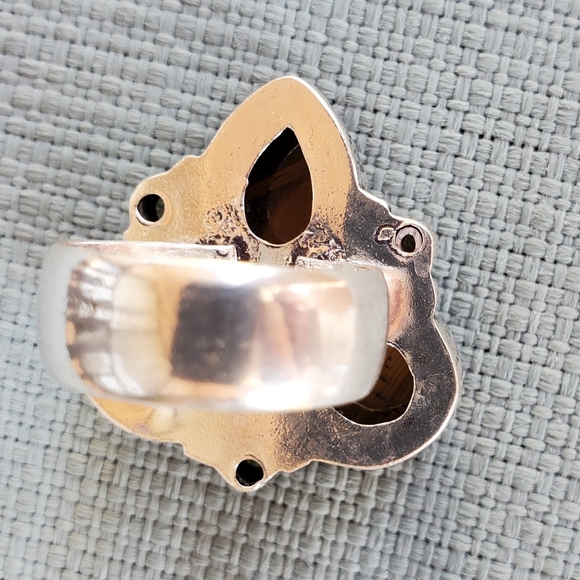 New Tiger Eye and Citrine 925 Silver Ring. - Picture 11 of 11